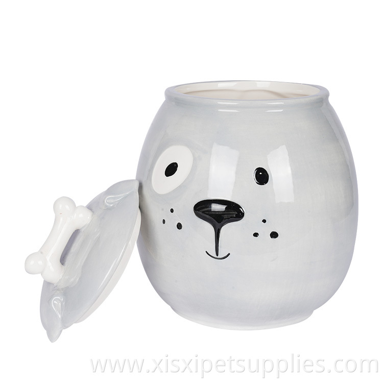 Customizable Pet Dog Cat Food Storage Container Ceramic Treat Jar